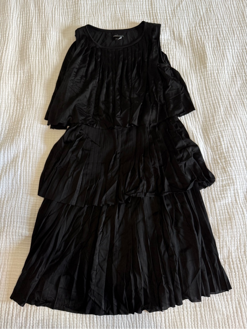 Moda International Black Tiered Midi Dress